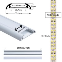 Starlandled 5-Pack Led Aluminum Channel Wide For Led Strip Double Row 5050,Fit For Philips Hue Lightstrip Plus 2Nd Generation,Perfect For Task Under Cabinet Lighting