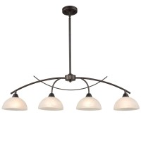 Daycent Vintage Frosted Glass Alabaster Shades Pendant Lighting For Kitchen Island 3-Light Rod-Hung Ceiling Hanging Light, Golden Bronze