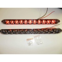 Pair Tecniq 15 Clear Red Multifunction Stop Turn Tail Marker Trailer Light Led Bar Truck Waterproof Assembled In The Usa