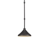 Vintage Stem Mini Pendant Shown In Dark Granite Finish With 10 Dark Granite Metal Shades