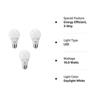 Philips Led A19 Sceneswitch Daylight 3-Setting Light Bulb: Bright/Medium/Low (60-Watt Equivalent) E26 Base, 3-Pack