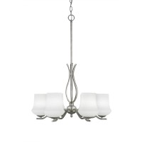 Revo 6 Light Chandelier Shown In Aged Silver Finish With 5.5