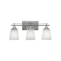 Uptowne 3 Light Bath Bar Shown In Aged Silver Finish With 4.5