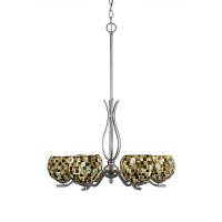 Revo 6 Light Chandelier Shown In Aged Silver Finish With 6