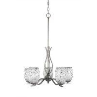 Revo 5 Light Chandelier Shown In Aged Silver Finish With 5