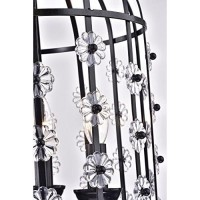 Edvivi Kailani 3-Light Brushed Black Bird Cage Crystal Chandelier | Glam Lighting