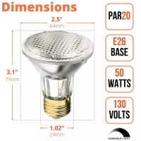 Xtricity Par20 Halogen Narrow Flood Light Bulb, Halegen Light Bulbs, 50W, Dimmable, 700 Lumens, E26 Medium Base, 2700K Warm White, 130V, Ideal For Range Hood Replacement, (6 Pack)