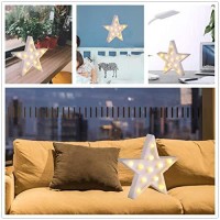 JUHUI Marquee Light Star Shaped LED plastic SignLighted Marquee STAR Sign Wall Dcor Battery operated