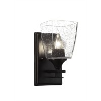 Uptowne 1 Light Wall Sconce Shown In Dark Granite Finish With 4.5 Clear Bubble Glass