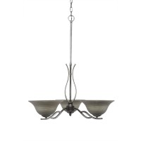 Revo 3 Light Chandelier Shown In Aged Silver Finish With 10