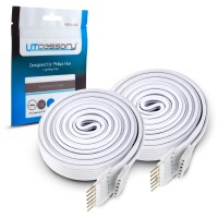 Litcessory Extension Cable For Philips Hue Lightstrip Plus (3.3Ft, 2 Pack, White - Standard 6-Pin V3)