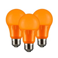 Sunlite 40452 Led A19 Colored Light Bulb, 3 Watts (25W Equivalent), E26 Medium Base, Non-Dimmable, Ul Listed, Party Decoration, Holiday Lighting, 3 Count, Orange