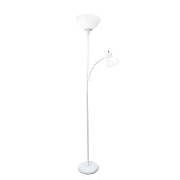 Simple Designs Lf2000Wht Motherdaughter Floor Lamp With Reading Light White