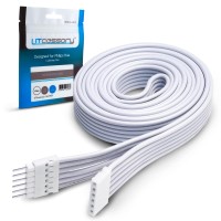 Litcessory Extension Cable For Philips Hue Lightstrip Plus (3.3Ft, 1 Pack, White - Standard 6-Pin V3)