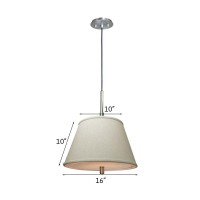 Laura Ashley Pendant Light In Satin Nickel With Empire Textured Oatmeal Slotted Uno Shade And Diffuser 101610Eutoxp5003