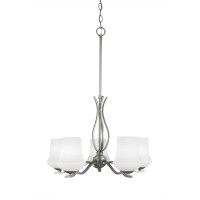 Revo 5 Light Chandelier Shown In Aged Silver Finish With 5.5