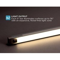 Black+Decker Leduc9-1C Led Under Cabinet Light Bar With Motion Sensor, Dimmable Kitchen Accent Lights, Tool-Free Install, Cool White 4000K, 9