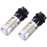 3157 3057 3357 4157 Canbus Turn Signal White Yellow Switchback Led Light Bulbs 22 Smd With Projector, For Standard Socket, Not Ck, Pair Of 2 With Load Resistors