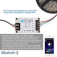 Epbowpt Rgb/Rgbw Led Strip Light Bluetooth Controller Phone App Control For 5050 3528 Rgb Led Strip Lights (Suitable For Ios & Android System)