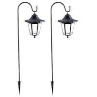 Maggift 37.8 Inch Hanging Solar Lights For Outside Solar Garden Lights Decorative Lanterns With 2 Shepherd Hooks Waterproof Landscape Lighting For Lawn Patio Yard Pathway Driveway,2 Pack