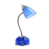 Limelights Ld1015Cbl Flossy Organizer Desk Lamp With Charging Outlet Lazy Susan Base Clear Blue 1850 X 640 X 640 Inches