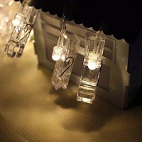 Warmoor 20 Led Photo Clips String Lights, 5M 16Ft Fairy Starry Lights Wall Decoration Light For Hanging Photos Paintings Pictures Cards Memos, Battery Powered, Warm White