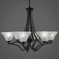 Zilo 6 Light Chandelier Shown In Matte Black Finish With 7