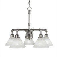 Vintage 5 Light Chandelier Shown In Aged Silver Finish With 7