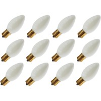 Philips 7C9/W 120V, White, 7 Watt, C9, Intermediate Screw (E17) Base Christmas Light Bulb (12-Pack)