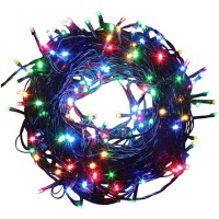 Fairy Lights Outdoor String Lights 33Ft 100 Led With Memory Modes Controller, Extendable Christmas Lights Decorations For Wedding, Christmas, Valentine, Patio, Indoor Outdoor (Black Wire - Multicolor)