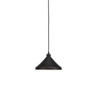 Vintage Cord Mini Pendant Shown In Dark Granite Finish With 10 Aged Silver Metal Shades