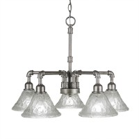 Vintage 5 Light Chandelier Shown In Aged Silver Finish With 7