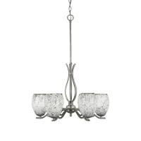 Revo 6 Light Chandelier Shown In Aged Silver Finish With 5