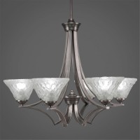 Zilo 6 Light Chandelier Shown In Graphite Finish With 7