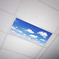 Octo Lights Fluorescent Light Covers For Ceiling Lights Classroom 2X4 (22.38In X 46.5In) Improve Focus, Eliminate Headaches, Provide Florescent Light Relief - Cloud 011