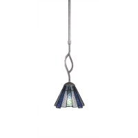 Revo 1 Light Mini Pendant Shown In Aged Silver Finish With 7