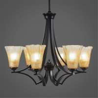 Zilo 6 Light Chandelier Shown In Matte Black Finish With 5.5