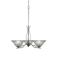 Revo 3 Light Chandelier Shown In Aged Silver Finish With 10