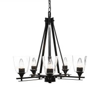 Uptowne 5 Light Chandelier Shown In Dark Granite Finish With 4.5 Clear Bubble Glass