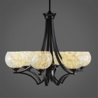 Zilo 6 Light Chandelier Shown In Matte Black Finish With 6