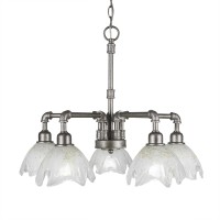 Vintage 5 Light Chandelier Shown In Aged Silver Finish With 7