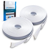 Litcessory Extension Cable For Philips Hue Lightstrip Plus (10Ft, 2 Pack, White - Standard 6-Pin V3)