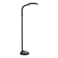 Adjustable Floor Lamp - Full Spectrum Natural Sunlight Led Lamp And Bendable Neck - Dimmable Reading, Craft, Esthetician Light By Lavish Home (Black)