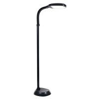 Adjustable Floor Lamp - Full Spectrum Natural Sunlight Led Lamp And Bendable Neck - Dimmable Reading, Craft, Esthetician Light By Lavish Home (Black)