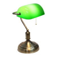 Simple Designs Lt3216Grn Executive Bankers Desk Lamp With Glass Shade Green