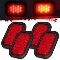 Partsam 4pcs 5x3 RECTANGLE 12 LED RED STOPTURNTAIL LIGHT w Rubber Mount Special Features Sealed Rubber Grommet Mount 12 LEDs 3wire Pigtail Size 528 HEIGHT x 338 WIDTH x 115 DEPTH Red 12 LED5x3 RectangleStopTurnTail Light Great Replacement for incandescent