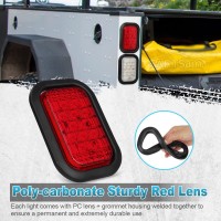 Partsam 4pcs 5x3 RECTANGLE 12 LED RED STOPTURNTAIL LIGHT w Rubber Mount Special Features Sealed Rubber Grommet Mount 12 LEDs 3wire Pigtail Size 528 HEIGHT x 338 WIDTH x 115 DEPTH Red 12 LED5x3 RectangleStopTurnTail Light Great Replacement for incandescent