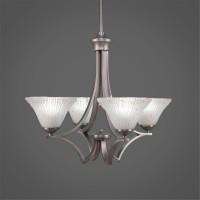 Zilo 4 Light Chandelier Shown In Graphite Finish With 7 Frosted Crystal Glass