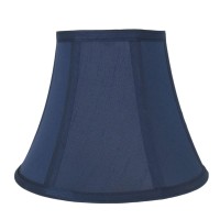 Urbanest Softback Bell Lampshade, Faux Silk, 5-Inch By 9-Inch By 7-Inch, Navy Blue, Spider-Fitter