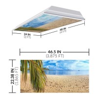 Octo Lights Fluorescent Light Covers For Ceiling Lights Classroom 2X4 (22.38In X 46.5In) Improve Focus, Eliminate Headaches, Provide Florescent Light Relief - Beach 004